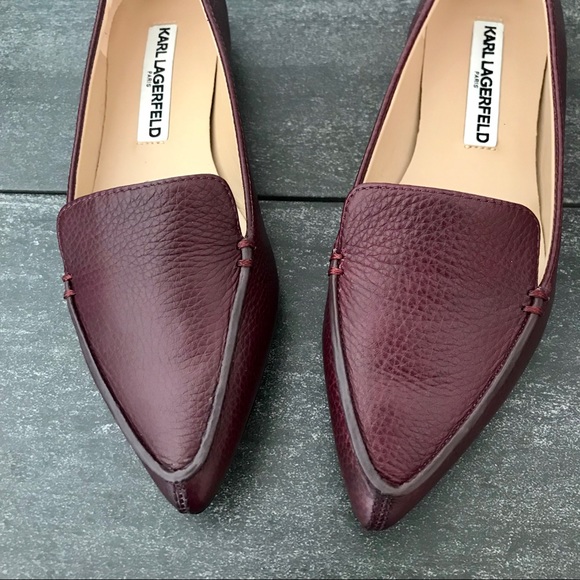 NEW Karl Lagerfeld Destine Burgundy Pointed Flats - Picture 3 of 4